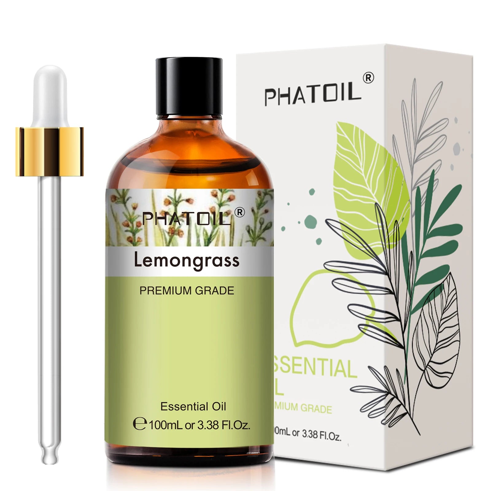 PHATOIL Huiles Essentielles 100ml – Lavande, Jasmin, Vanille, Eucalyptus | Huile Naturelle Pure pour Diffuseur, Bougie, Massage et Relaxation