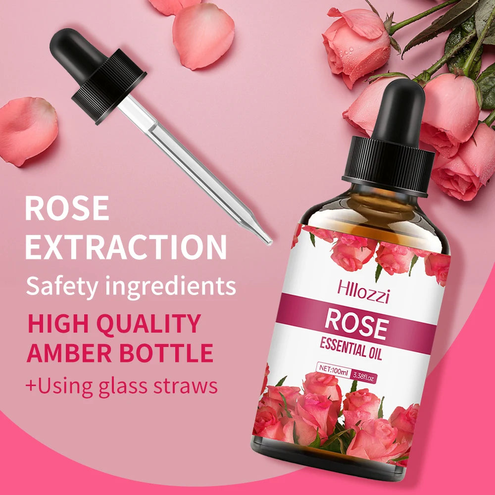 Huile Essentielle de Rose – Soin Visage & Corps, Hydratante, Massage Relaxant & Aromathérapie - BeRelaxFance