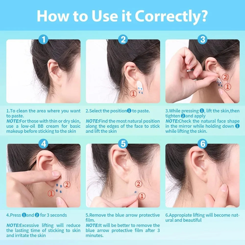 Face Lift Tape Invisible – 50/100 Pièces | Lifting Instantané du Visage & Réduction des Rides – Waterproof & Transparent