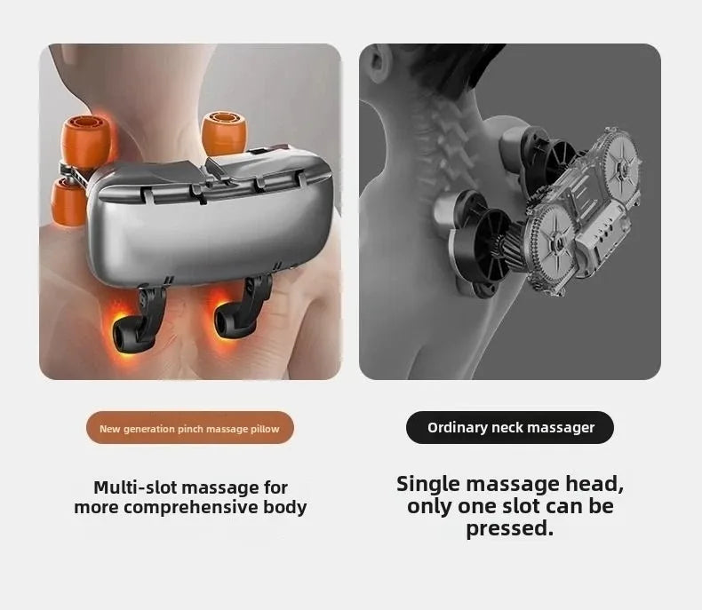 Oreiller de Massage Électrique Chauffant JAIYORL – Shiatsu Sans Fil pour Cou, Trapèzes, Dos, Taille et Jambes