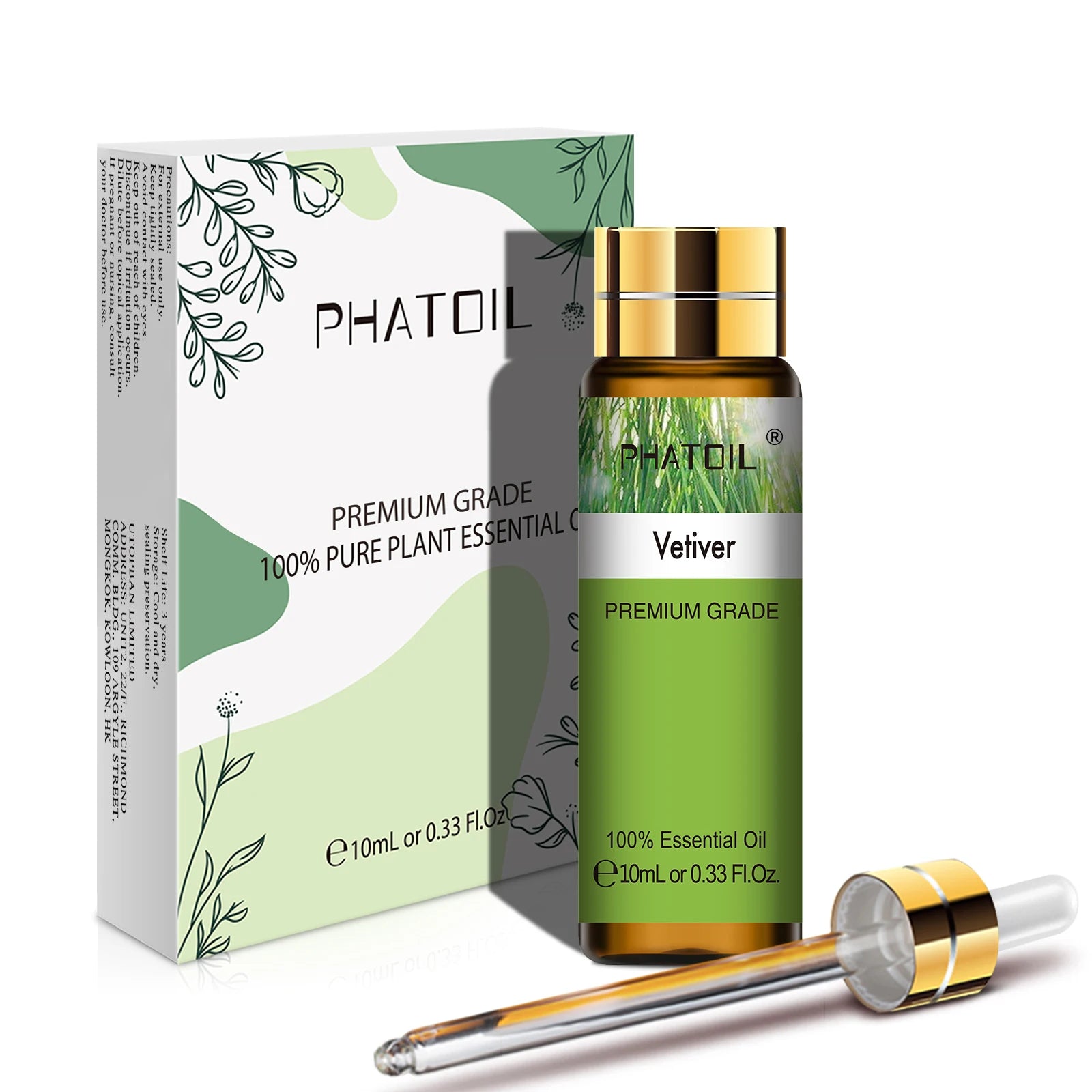 PHATOIL Huiles Essentielles 10ml – Rose, Vanille, Néroli, Menthe Verte | Huile Naturelle Pure pour Diffuseur, Massage, Bougies et Soins