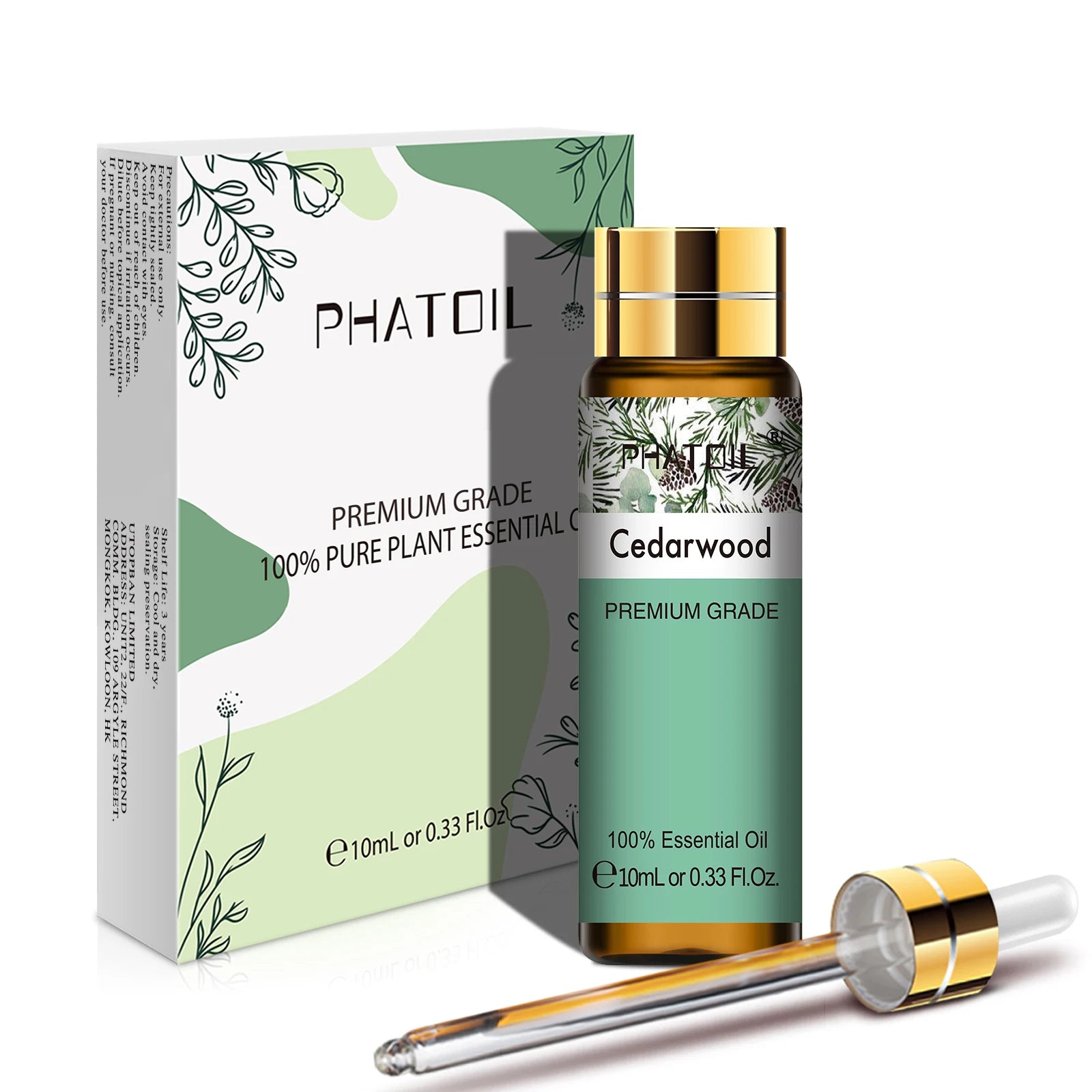 PHATOIL Huiles Essentielles 10ml – Rose, Vanille, Néroli, Menthe Verte | Huile Naturelle Pure pour Diffuseur, Massage, Bougies et Soins