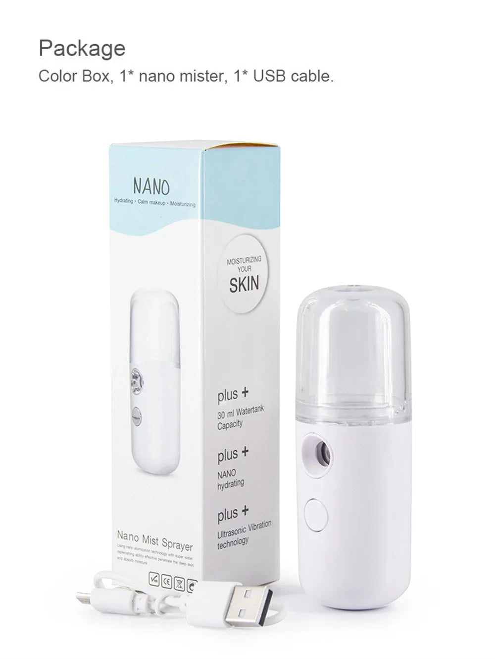 Nano Facial Hydrator Sprayer – Mini Rechargeable Face Steamer & Humidifier pour Soins de Peau & Beauté