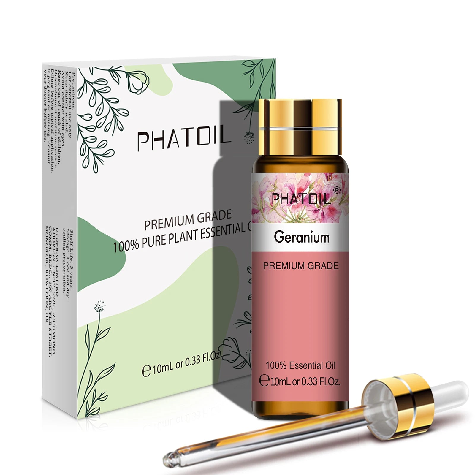 PHATOIL Huiles Essentielles 10ml – Rose, Vanille, Néroli, Menthe Verte | Huile Naturelle Pure pour Diffuseur, Massage, Bougies et Soins