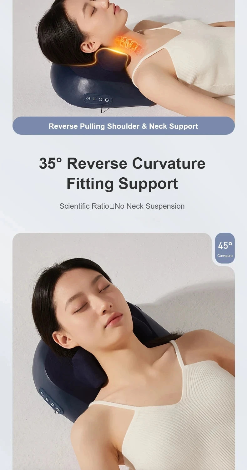 Oreiller de Massage Électrique Chauffant JAIYORL – Shiatsu Sans Fil pour Cou, Trapèzes, Dos, Taille et Jambes