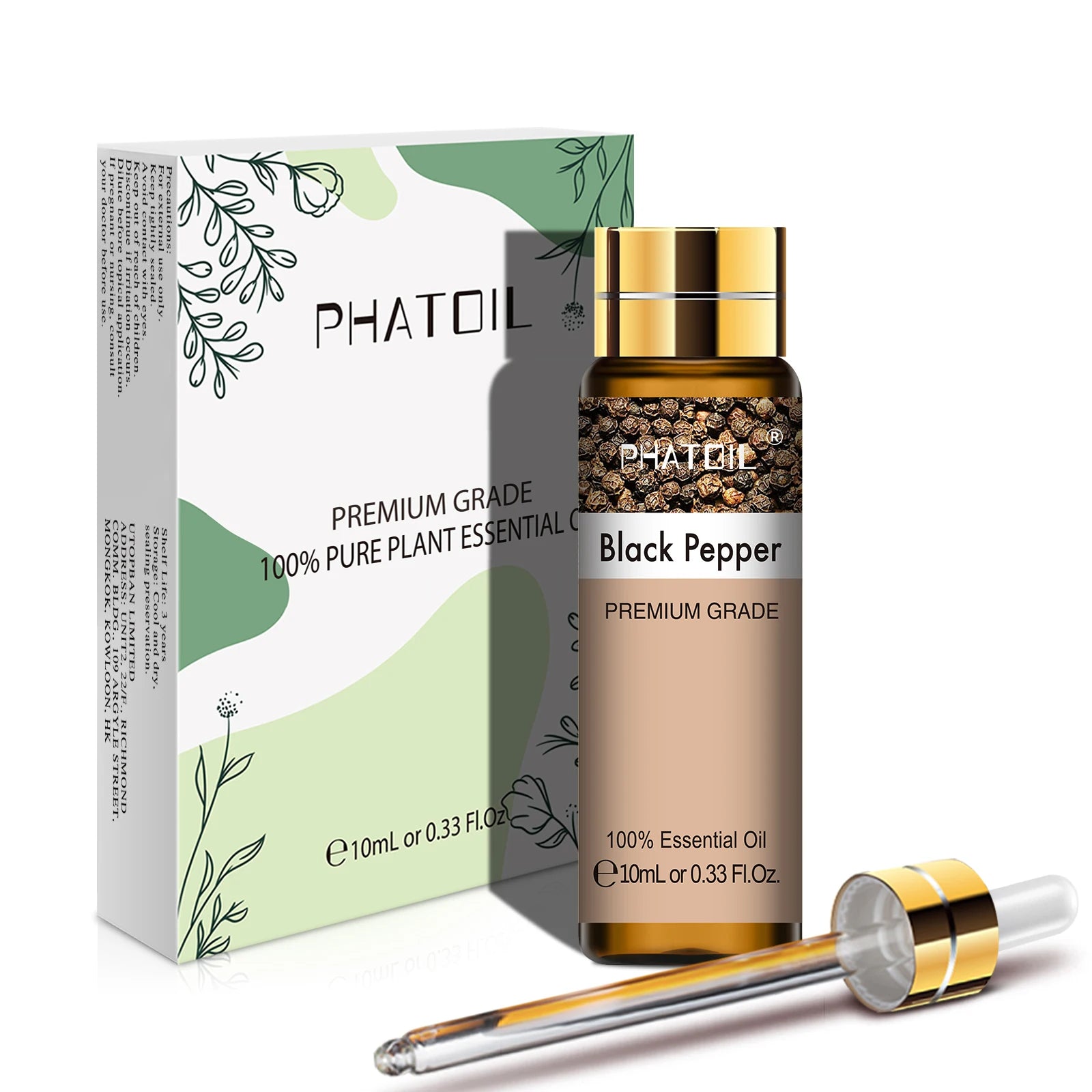 PHATOIL Huiles Essentielles 10ml – Rose, Vanille, Néroli, Menthe Verte | Huile Naturelle Pure pour Diffuseur, Massage, Bougies et Soins